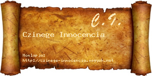 Czinege Innocencia névjegykártya